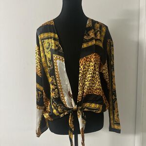 Nasty Gal Satin Wrap Shirt